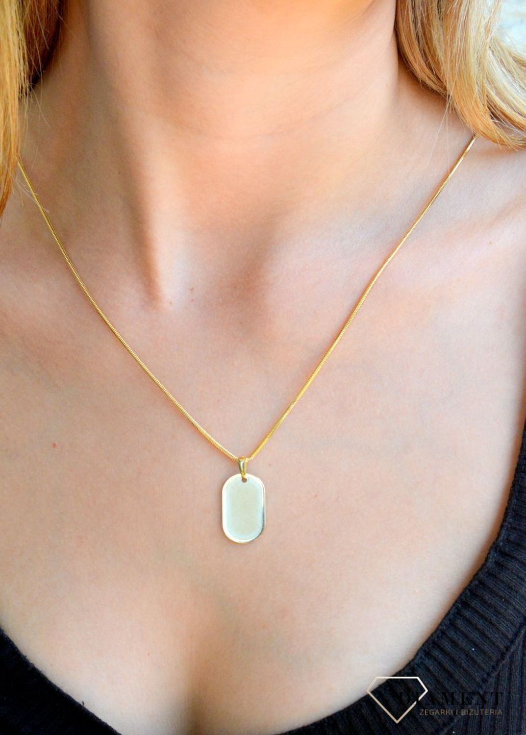 Złota zawieszka 585 matowa blaszka do graweru ZA 4851A.jpg